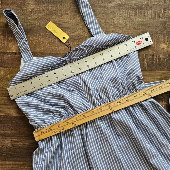NWT!! Alexia Admor Sailor Striped Belted Sleeveless Dress, M,  Blue & White - Picture 3 of 7